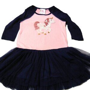 JENNA & JESSIE MAGICAL UNICORN  Girls Tutu Dress Size 4T Pink & Black